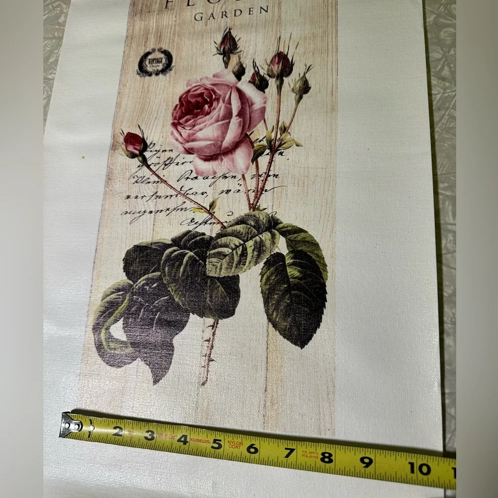 Printed art on loose‎ unstretched Canvas Rose Bud Cottage Floral Garden Craft